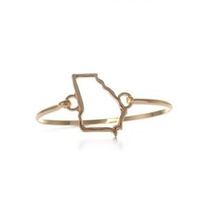 Georgia Stencil Gold Bangle Bracelet